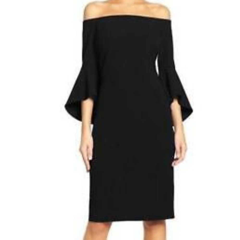 Chelsea28 off the shoulder black dress